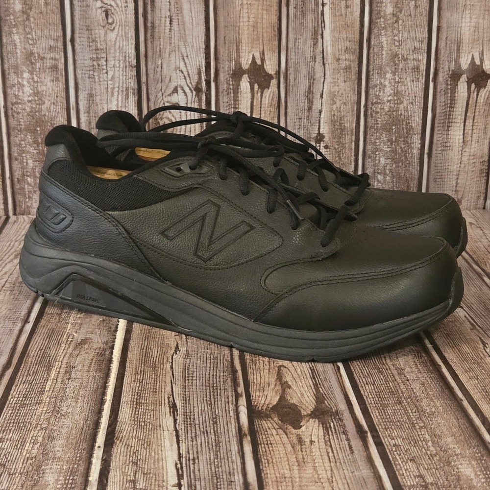 12.5 4E Mens New Balance 928v3 Black Leather Walking Shoes Sneakers Excellent